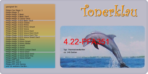 Thermotransferfilm 4.22-PFA351 Qualität: A, kompatibel mit Philips PFA-351