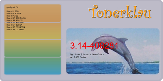 Toner 3.14-408281 kompatibel mit Ricoh 408281 / SP 330H
