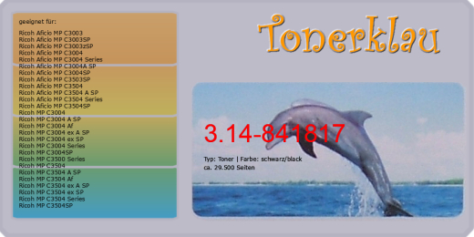 Toner 3.14-841817 kompatibel mit Ricoh 841817 / C3503