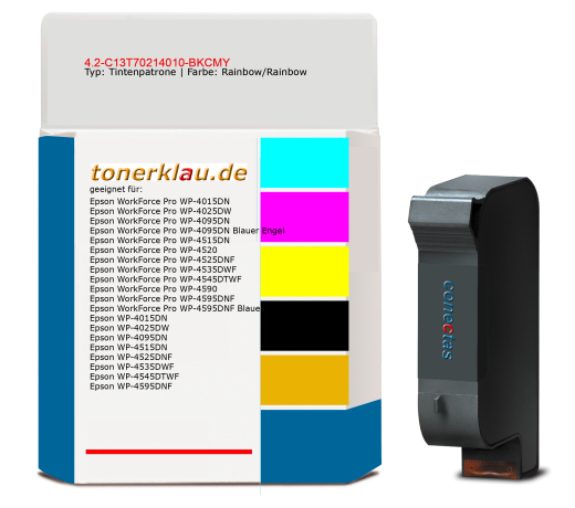 Tintenpatrone 4.2-C13T70214010-BKCMY 4-farbig kompatibel mit Epson C13T70214010 / T7021