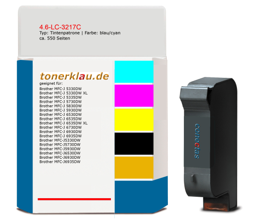 Tintenpatrone 4.6-LC-3217C kompatibel mit Brother LC-3217C / LC-3217