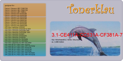 Tonerkassette 3.1-CE411A-CC531A-CF381A-718C-UNI kompatibel mit HP CE411A / 305A