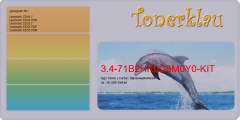Toner 3.4-71B2HK0C0M0Y0-KIT kompatibel mit Lexmark 71B2HK0 - EOL