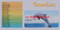 Toner 3.6-TN2220XL-4PACK [ 4er Pack ] kompatibel mit Brother TN-2220